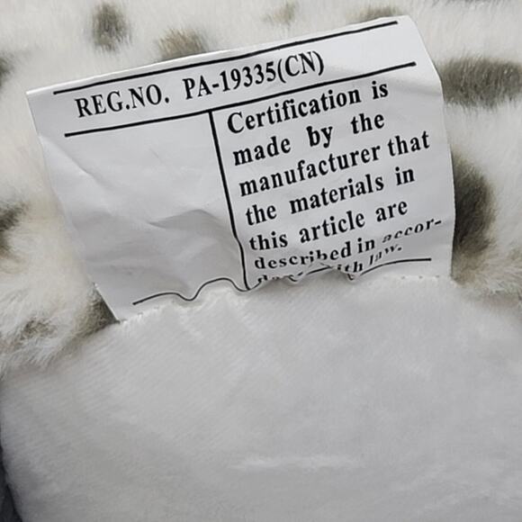 Snowy Owl Plush White Grey Spots Gold Glitter Eyes Books a Million Appx 13 inch - Picture 5 of 9